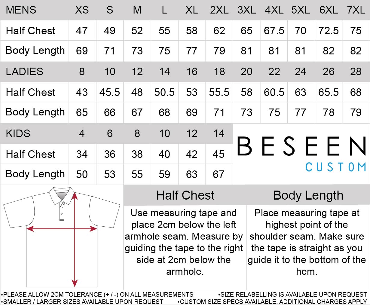 size chart